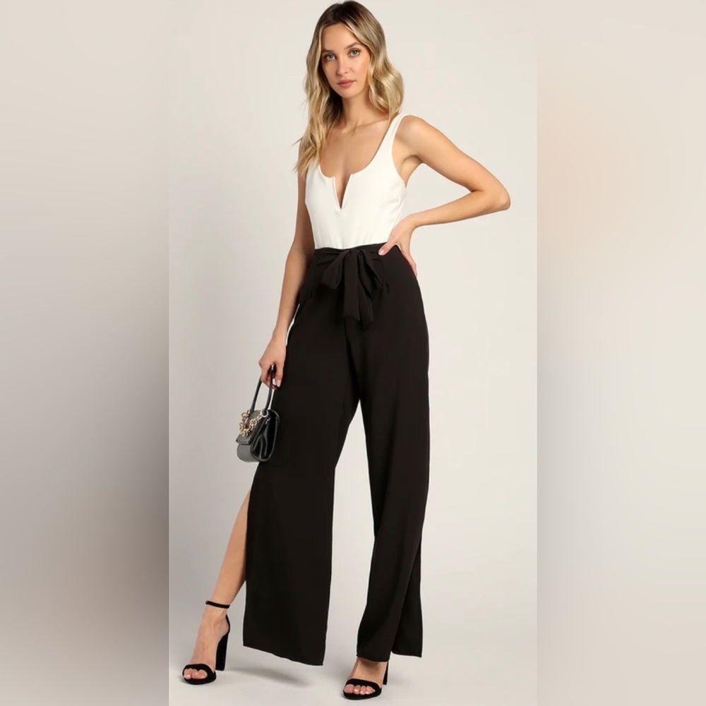 Lulus - Going Places - Wide Leg Pants - Black - Size Small - NWT